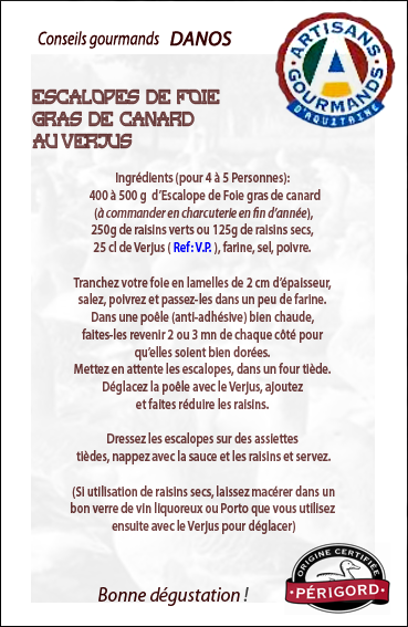 Escalopes de foie gras au Verjus